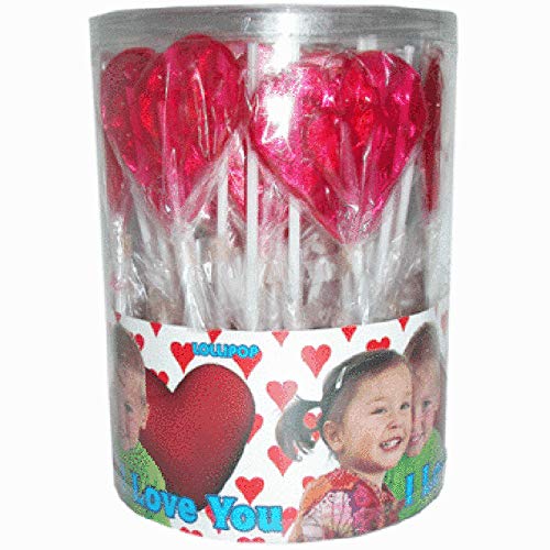 Lollipops Herz 50 Stück Lutscher Lollies Dauerlutscher am Stiel von Lizak