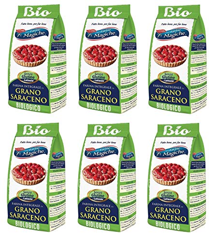 6x Lo Conte Le Farine Magiche Farina Integrale di Grano Saraceno BIO Vollkorn-Buchweizenmehl 500g Bio-Produkt Buchweizen mehl Glutenfrei und laktosefrei 6x Lo Conte Le Farine Magiche Farina Integrale di Grano Saraceno BIO Vollkorn-Buchweizenmehl 500g Bio-Produkt Buchweizen mehl Glutenfrei und laktosefrei von Lo Conte