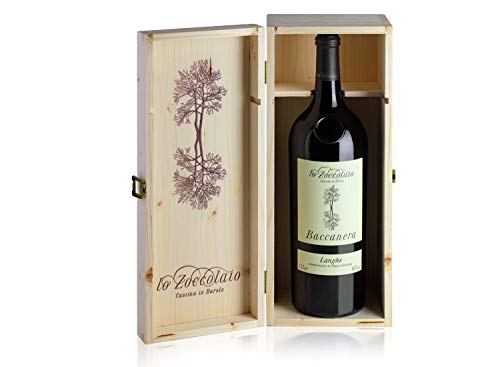 Lo Zoccolaio Langhe DOC Baccanera Rotwein - Piedmont Wein Barbera-Merlot-Nebbiolo-Canernet Sauvignon trocken - Italien Wein Holzbox Magnum (1 x 1.50 l) von Lo Zoccolaio