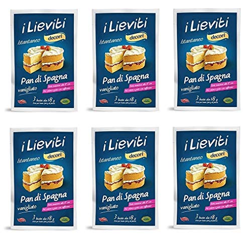 6x Lo conte i lieviti pan di spagna vanigliato Biskuitkuchen hafe Vanille 3x18g von Lo conte