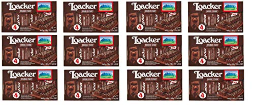 12x Loacker Wafer Double Choc cookies Waffeln mit Schokolade und Kakaocreme ( 4 x 45g ) 180g von Loacker