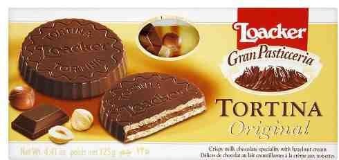 3x Loacker Tortina Original 3pz Schokoladengenuss gefüllt mit Haselnusscreme Kuchen 63g von Loacker