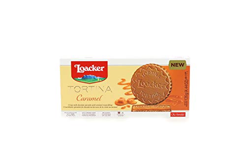 Loacker Tortina Premium Chocolate Coated Wafer, Caramel 125 g von Loacker