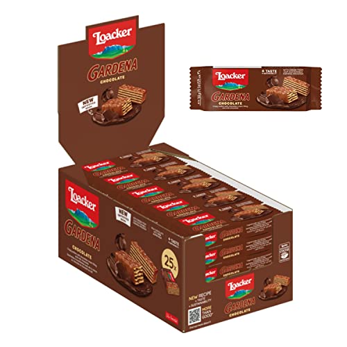 Loacker Gardena (Chocolate) • Mit Vollmilch-Schokolade überzogene Waffeln und zarte Schokoladencreme-Füllung • Waffel-Kekse Großpackung (25 x 38g) von Loacker