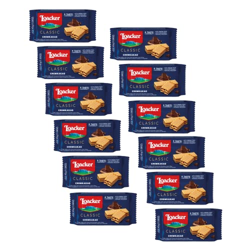 Loacker | Kakao- und Schokoladencremewaffel | Loacker Classic Napolitaner - 12 Stück | Schokoladensnack von Loacker
