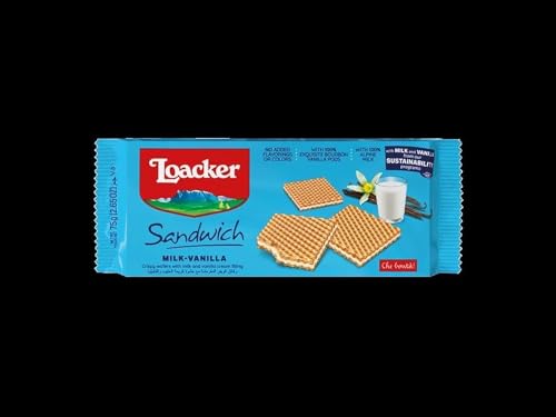Loacker Sandwich Milk Vanilla Vaniglia Würfel kekse Waffeln riegel 75g von Loacker