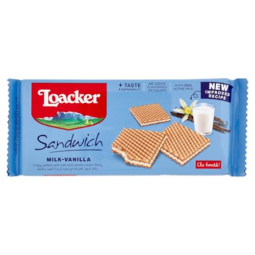 Loacker Sandwich Milk Vanilla Vaniglia Würfel kekse Waffeln riegel 75g von Loacker