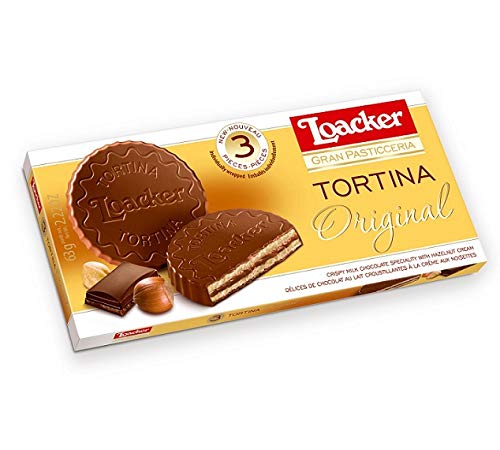 Loacker Tortina Original 3pz Schokoladengenuss gefüllt mit Haselnusscreme Kuchen 63g von Loacker