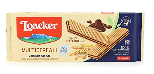 Loacker Wafer Multicerealli Cremkakao Mehrkorn Waffeln mit Schokoladencreme und Kakaocreme mit Vollkornmehl 175g von Loacker