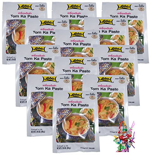 12er Pack LOBO Tom Ka Paste [12x 50g] Würzpaste + ein kleines Glückspüppchen - Holzpüppchen von Lobo