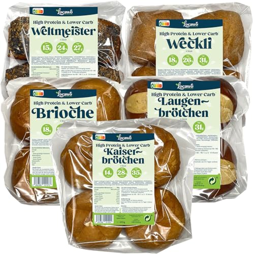 Locawo High Protein & Low Carb Brötchenkorb ? Eiweißbrötchen mit vollem Weizengeschmack | Ideal für Low Carb, Keto und Fitness Ernährung von Locawo