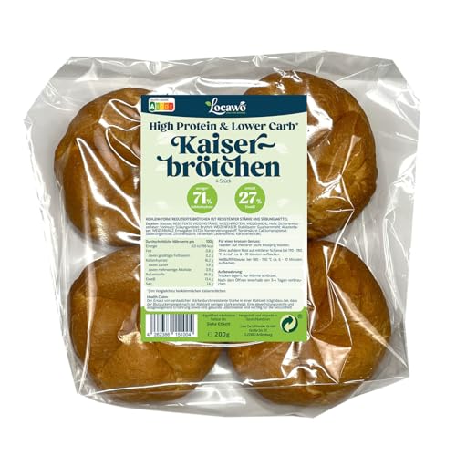 Locawo High Protein & Low Carb Kaiserbrötchen | Schrippen | Eiweißbrötchen | Voller Weizengeschmack | Vegan | ideal für eine eiweißreiche, kalorien- und zuckerreduzierte Ernährung Locawo High Protein & Low Carb Kaiserbrötchen | Schrippen | Eiweißbrötchen | Voller Weizengeschmack | Vegan | ideal für eine eiweißreiche, kalorien- und zuckerreduzierte Ernährung von Locawo