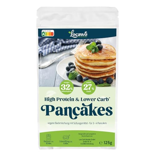 Locawo High Protein & Low Carb Pancakes Kaiserschmarrn Backmischung | 80% weniger Kohlenhydrate | 84% mehr Proteine | Voller Weizengeschmack | Vegan von Locawo