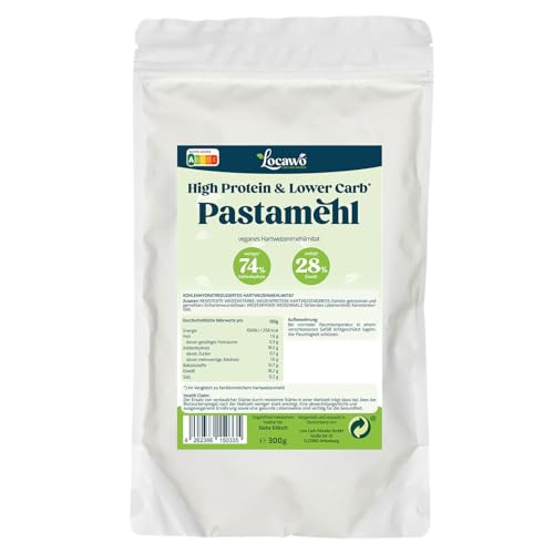 Locawo High Protein & Low Carb Pastamehl | 72% weniger Kohlenhydrate | 12-fache Menge Ballaststoffe | Vegan von Locawo