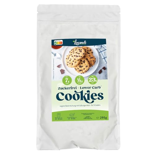 Locawo Low Carb Cookies Backmischung | 68% weniger Kohlenhydrate | 58% mehr Proteine | Voller Weizengeschmack | Vegan von Locawo