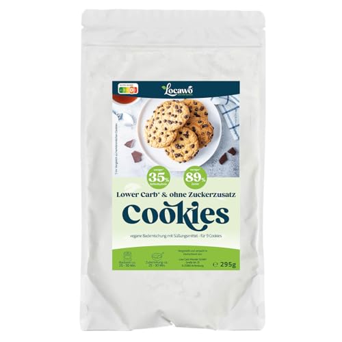 Locawo Lower Carb zuckerfrei Cookies Backmischung | 68% weniger Kohlenhydrate | 58% mehr Proteine | Voller Weizengeschmack | Vegan Locawo Lower Carb zuckerfrei Cookies Backmischung | 68% weniger Kohlenhydrate | 58% mehr Proteine | Voller Weizengeschmack | Vegan von Locawo