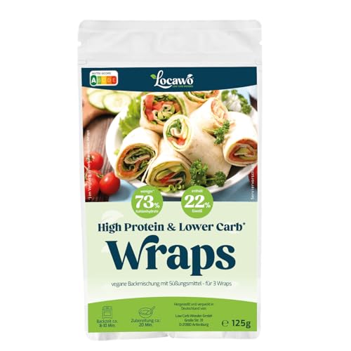 Locawo High Protein & Low Carb Wraps Dürüm Backmischung | 75% weniger Kohlenhydrate | 70% mehr Proteine | Voller Weizengeschmack | Vegan von Locawo