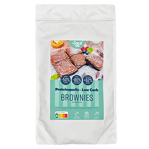 Locawo Low Carb Brownies Backmischung | 80% weniger Kohlenhydrate | 62% mehr Proteine | Voller Weizengeschmack | Vegan von Locawo