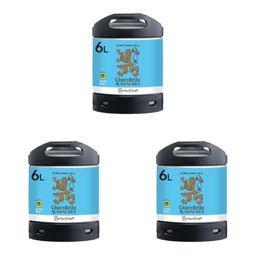Löwenbräu Original Helles aus München, Bier Perfect Draft (1 x 6l) Mehrweg Fassbier (Packung mit 3) von Lowenbrau