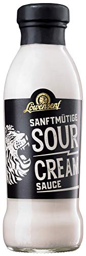 LÖWENSENF – Sour Cream Sauce – 230 ml Glasflasche – fein würzige Sauce - cremige Konsistenz von Löwensenf