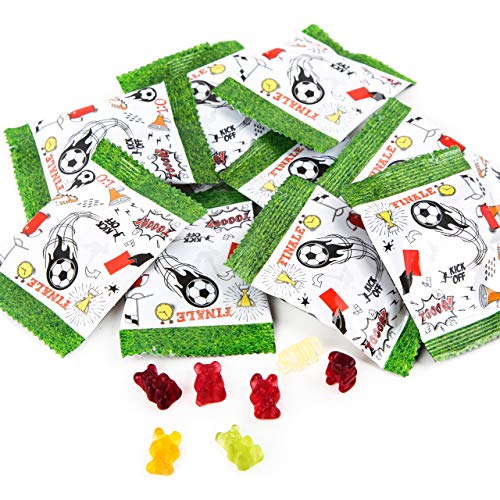Logbuch-Verlag 10 kleine Fruchtgummi Tütchen Fußball Deko Fußballverein EM WM Kindergeburtstag Give-Away von Logbuch-Verlag