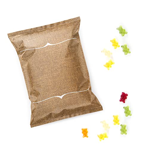 Logbuch-Verlag 25 kleine Süßigkeiten Fruchtgummi beige weiß Tischdeko Fest Gäste Kunden Snack Mitgebsel 5,5 x 8 cm von Logbuch-Verlag