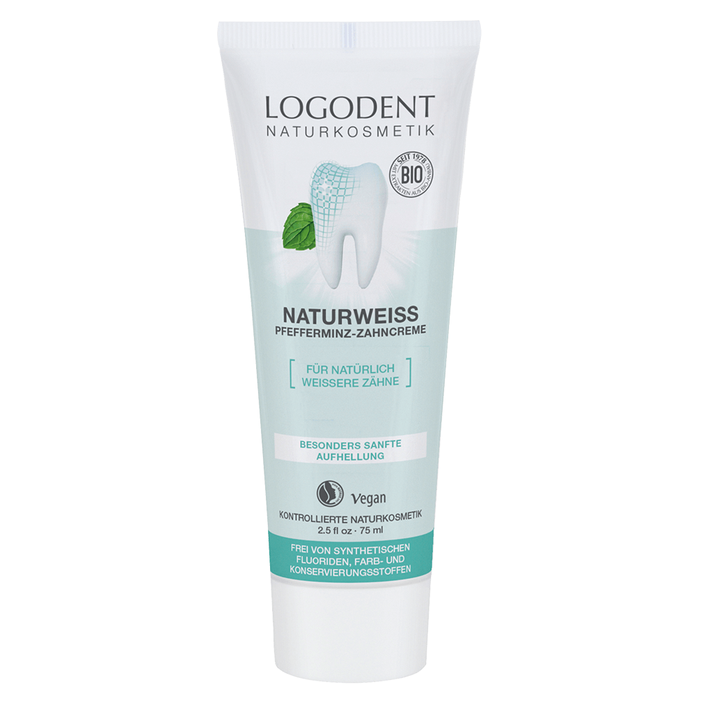 Bio Naturweiss Pfefferminz-Zahncreme Bio Naturweiss Pfefferminz-Zahncreme von Logona