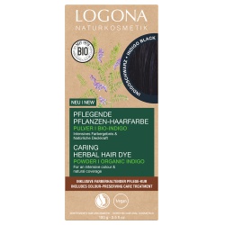 Pflanzen-Haarfarbe-Pulver indigoschwarz Pflanzen-Haarfarbe-Pulver indigoschwarz von LOGONA