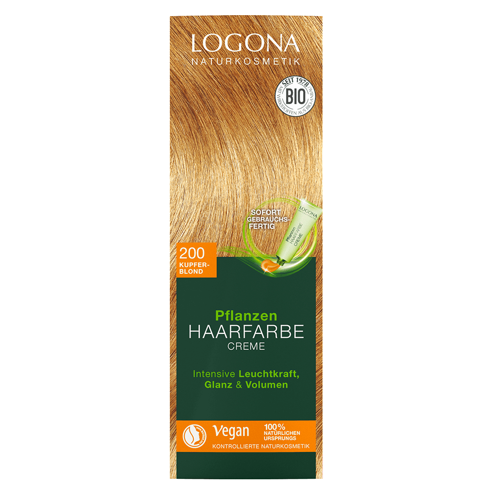 Pflanzenhaarfarbe Creme 200 Kupferblond Pflanzenhaarfarbe Creme 200 Kupferblond von Logona