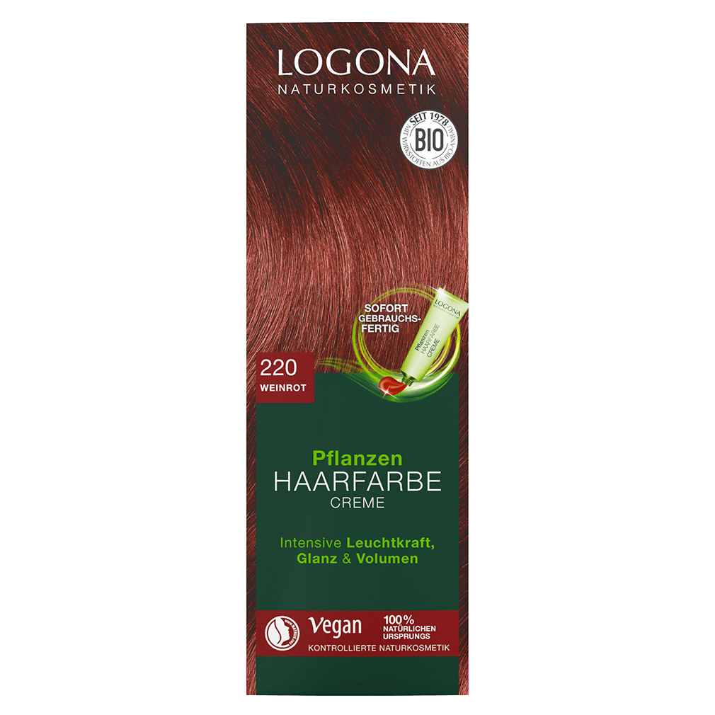 Pflanzenhaarfarbe Creme 220 Weinrot Pflanzenhaarfarbe Creme 220 Weinrot von Logona