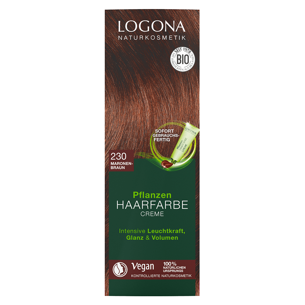 Pflanzenhaarfarbe Creme 230 Maronenbraun Pflanzenhaarfarbe Creme 230 Maronenbraun von Logona