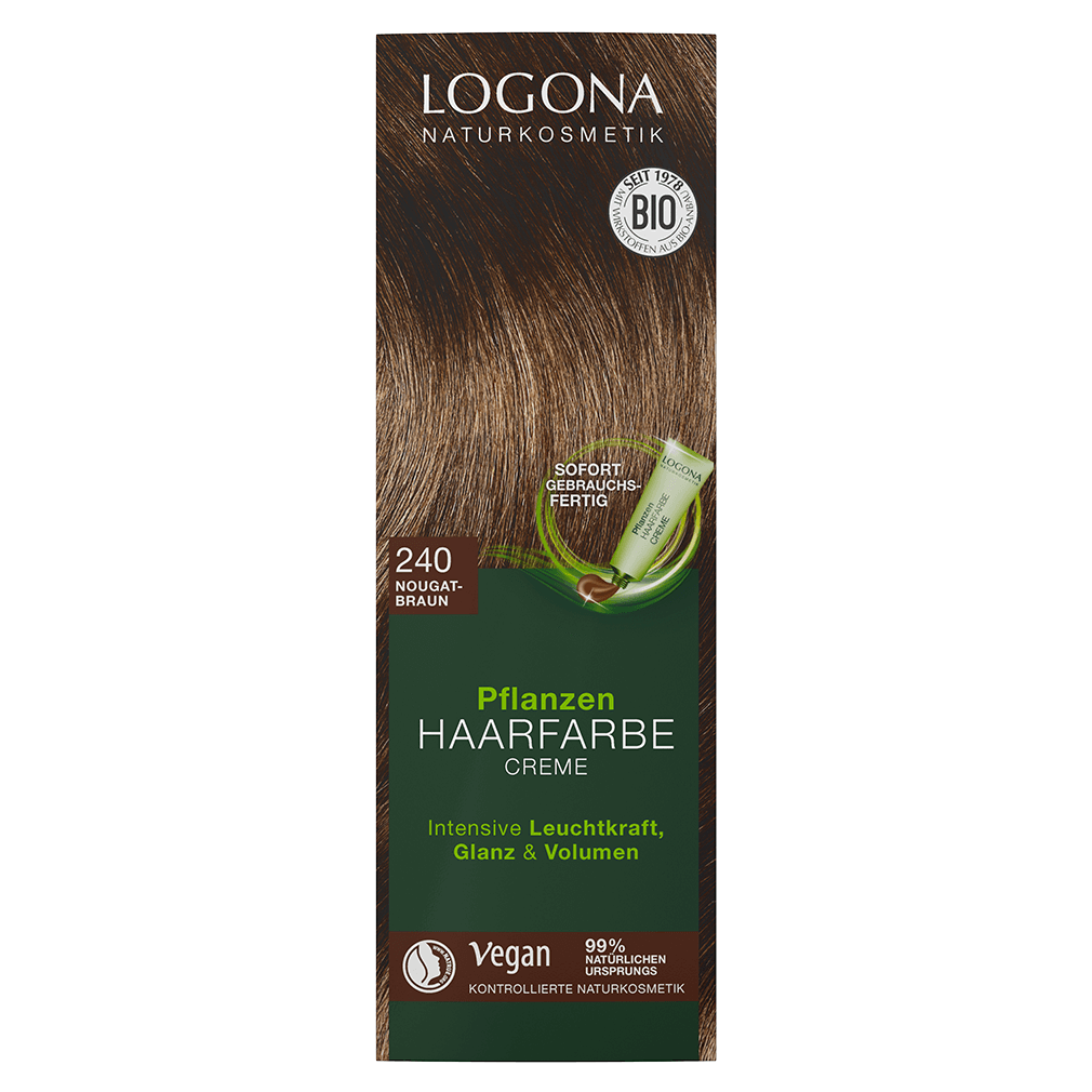 Pflanzenhaarfarbe Creme 240 Nougatbraun Pflanzenhaarfarbe Creme 240 Nougatbraun von Logona
