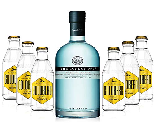 Gin Tonic Set - The London N1 Blue Gin 0,7l 700ml (47% Vol) + 6x Goldberg Tonic Water 200ml inkl. Pfand MEHRWEG von Goldberg-Goldberg