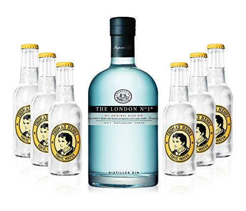 Gin Tonic Set - The London N1 Blue Gin 0,7l 700ml (47% Vol) + 6x Thomas Henry Tonic Water 200ml inkl. Pfand MEHRWEG von Thomas Henry-Thomas Henry