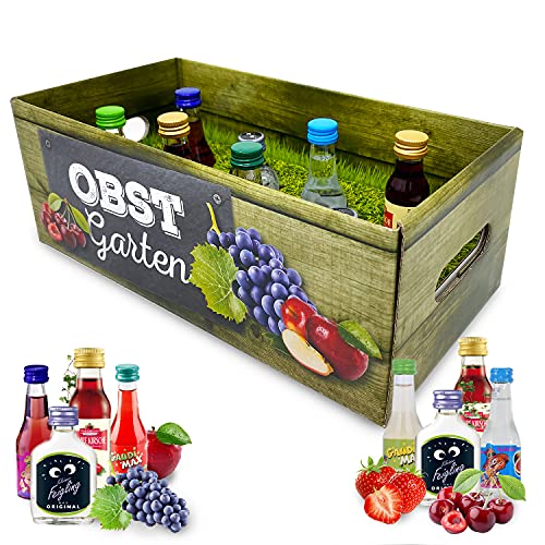 Longfair Likör-Obstgarten | witziges Geschenk mit Alkohol | 8x Frucht-Likör für Frauen und Männer | Kirsch, Pflaume u.v.m. von Longfair