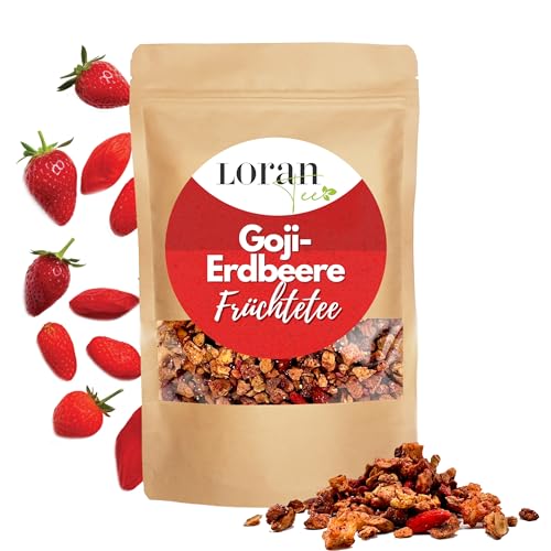 LORAN - Früchtetee Goji - Erdbeere Premium Qualität,125 g, fruchtig, ganze Brombeere, Gojibeeren, Erdbeerestücke, Standbodenbeutel mit Zippverschluss LORAN - Früchtetee Goji - Erdbeere Premium Qualität,125 g, fruchtig, ganze Brombeere, Gojibeeren, Erdbeerestücke, Standbodenbeutel mit Zippverschluss von Loran Tee