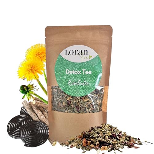 Loran Tee- Detox Tee - Kräutertee mit Hibiskus, Zimt, Lakritze, Ingwer, Löwenzahn, Lemongras - Entschlackungstee, Abnehmtee 100g, Zippbeutel Loran Tee- Detox Tee - Kräutertee mit Hibiskus, Zimt, Lakritze, Ingwer, Löwenzahn, Lemongras - Entschlackungstee, Abnehmtee 100g, Zippbeutel von Loran Tee