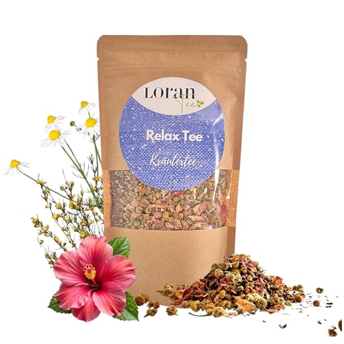 Loran Tee- Relax Tee - Kräutertee mit Hibiskus, Kamille, Rooibos, Rosenblüten, Entspannungstee, Wellness Tee, Beruhigungstee, 100g, Zippbeutel Loran Tee- Relax Tee - Kräutertee mit Hibiskus, Kamille, Rooibos, Rosenblüten, Entspannungstee, Wellness Tee, Beruhigungstee, 100g, Zippbeutel von Loran Tee