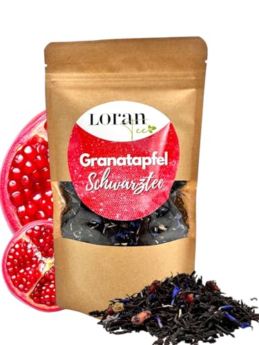 Loran Tee - Schwarzer Tee Granatapfel,100g, Premium Qualität, Ceylon Tee, lose in Zippbeutel, Granatapfel, Kornblumenblüten, Granatapfel Aroma Loran Tee - Schwarzer Tee Granatapfel,100g, Premium Qualität, Ceylon Tee, lose in Zippbeutel, Granatapfel, Kornblumenblüten, Granatapfel Aroma von Loran Tee