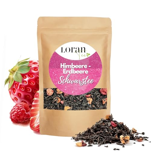 Loran Tee - Schwarzer Tee Himbeere - Erdbeere, 100g, Premium Qualität, Ceylon Tee, lose in Zippbeutel, Erdbeerestücke, Himbeere, Rote Johannisbeere Loran Tee - Schwarzer Tee Himbeere - Erdbeere, 100g, Premium Qualität, Ceylon Tee, lose in Zippbeutel, Erdbeerestücke, Himbeere, Rote Johannisbeere von Loran Tee