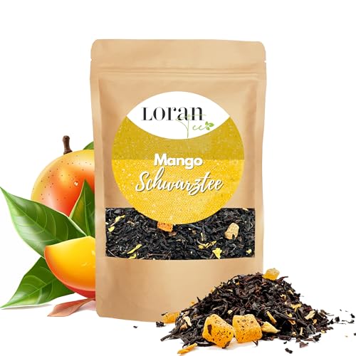 Loran Tee - Schwarzer Tee Mango, 100g, Premium Qualität, Ceylon Tee, lose in Zippbeutel, Aroma, Sonnenblumenblüten, Mangowürfel Loran Tee - Schwarzer Tee Mango, 100g, Premium Qualität, Ceylon Tee, lose in Zippbeutel, Aroma, Sonnenblumenblüten, Mangowürfel von Loran Tee
