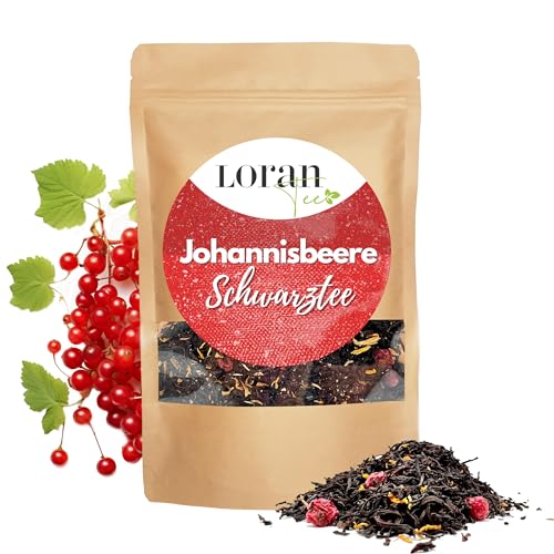 Loran Tee - Schwarzer Tee rote Johannisbeere, 100g, Premium Qualität, Ceylon Tee, lose in Zippbeutel, Rote Johannisbeeren, Sonnenblumenblüten, Aroma Loran Tee - Schwarzer Tee rote Johannisbeere, 100g, Premium Qualität, Ceylon Tee, lose in Zippbeutel, Rote Johannisbeeren, Sonnenblumenblüten, Aroma von Loran Tee