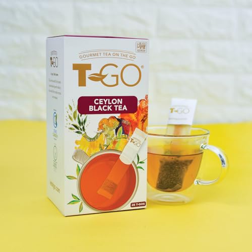 Loran Tee T-GO Ceylon Schwarzer Tee, Teebeutel 25 Stück mit Stäbchen zum Umrühren, Ceylon-Tee für unterwegs von Loran Tee