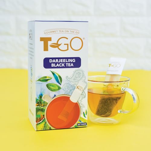 Loran Tee T-GO Darjeeling Schwarzer Tee, Teebeutel 25 Stück mit Stäbchen zum Umrühren, Darjeeling-Tee für unterwegs von Loran Tee