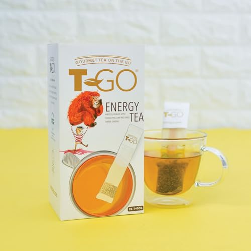 Loran Wellness Tee T-GO Energie Tee Kräuter Tee, Teebeutel mit 25 Stäbchen zum Umrühren, Kräutertee für unterwegs von Loran Tee