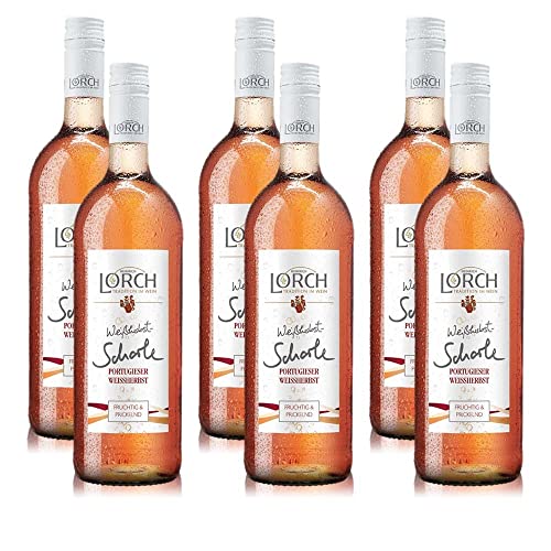 6 Flaschen Lorch Weinschorle Portugieser Weissherbst, fruchtige Weinschorle Roséwein (6x1,0 l) von Lorch