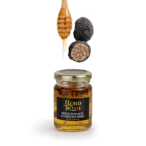 Lord Truffle | Akazienhonig mit frischem schwarzen Sommertrüffel 120 g, Gourmet-Akazienhonig, süßer und ursprünglicher Geschmack, 100% italienische Qualität Lord Truffle | Akazienhonig mit frischem schwarzen Sommertrüffel 120 g, Gourmet-Akazienhonig, süßer und ursprünglicher Geschmack, 100% italienische Qualität von Lord Truffle