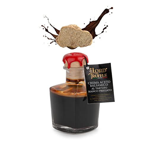 Lord Truffle | Balsamico-Essig aus Modena g.g.A. mit edlem weißen Trüffel 100 ml, Luxus-Trüffel-Balsamico-Essig-Creme, hervorragende Würze für jede Art von Gericht, 100% italienische Spitzenqualität von Lord Truffle