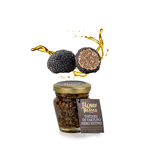 Lord Truffle | Frisches schwarzes Sommertrüffel-Tartar 45 g, schwarzer Gourmet-Trüffel, lange Haltbarkeit und unveränderter Geschmack, 100% italienische Qualität, Würze für erste und zweite Gänge von Lord Truffle