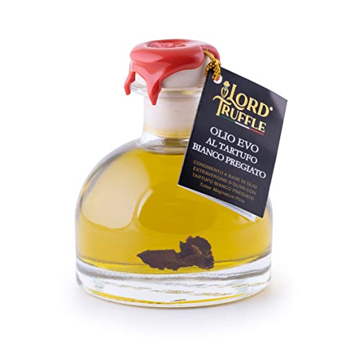 Lord Truffle | Italienisches natives Olivenöl extra mit weißem Trüffel 100 ml, Luxus-Trüffelöl mit weißem Trüffel, Würze für alle Gerichte, 100% italienische hohe Qualität von Lord Truffle